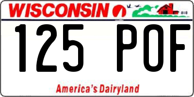 WI license plate 125POF