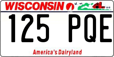 WI license plate 125PQE