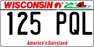 WI license plate 125PQL