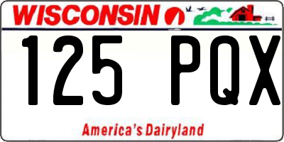 WI license plate 125PQX