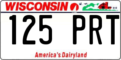 WI license plate 125PRT