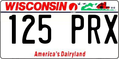 WI license plate 125PRX