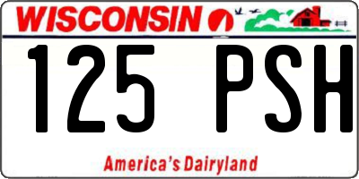 WI license plate 125PSH