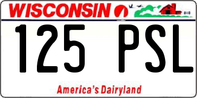 WI license plate 125PSL