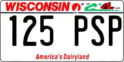 WI license plate 125PSP