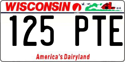 WI license plate 125PTE