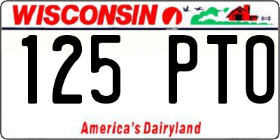 WI license plate 125PTO
