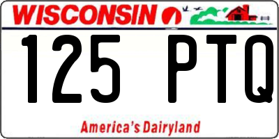 WI license plate 125PTQ
