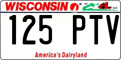 WI license plate 125PTV