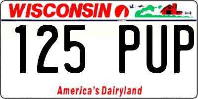 WI license plate 125PUP