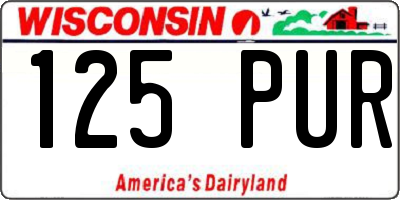 WI license plate 125PUR