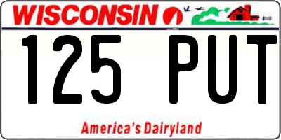 WI license plate 125PUT