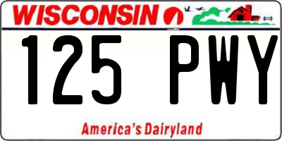 WI license plate 125PWY