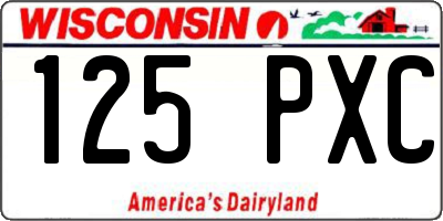 WI license plate 125PXC