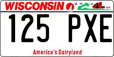 WI license plate 125PXE