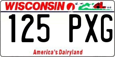 WI license plate 125PXG