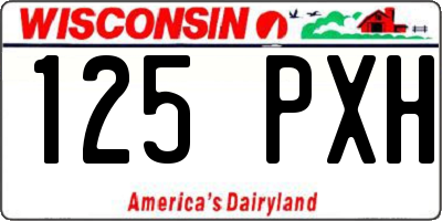 WI license plate 125PXH