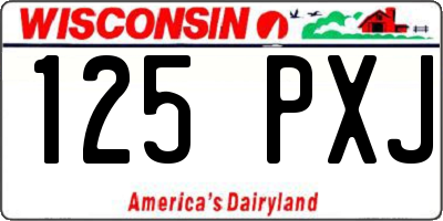 WI license plate 125PXJ