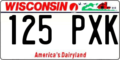 WI license plate 125PXK