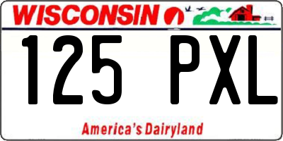 WI license plate 125PXL