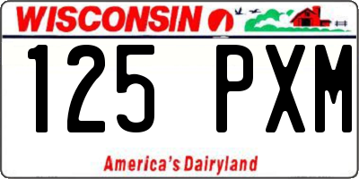 WI license plate 125PXM