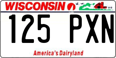 WI license plate 125PXN