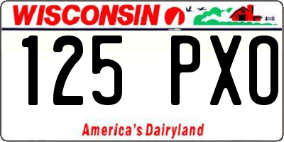 WI license plate 125PXO