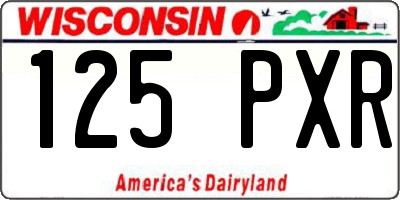 WI license plate 125PXR