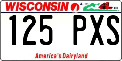WI license plate 125PXS