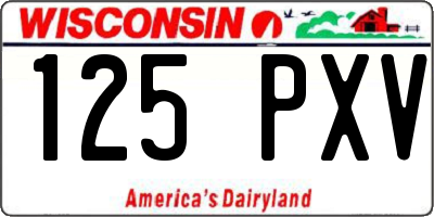 WI license plate 125PXV