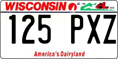 WI license plate 125PXZ