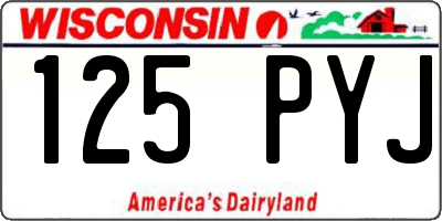 WI license plate 125PYJ