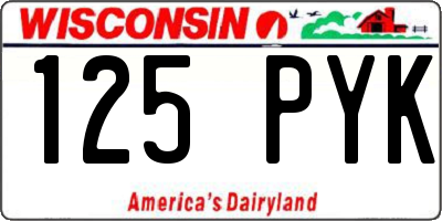 WI license plate 125PYK