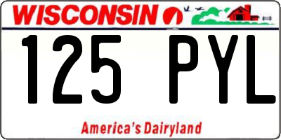 WI license plate 125PYL