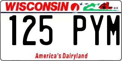 WI license plate 125PYM