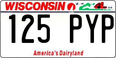 WI license plate 125PYP