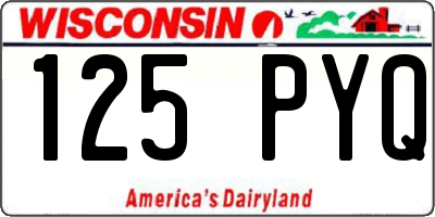 WI license plate 125PYQ