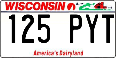 WI license plate 125PYT