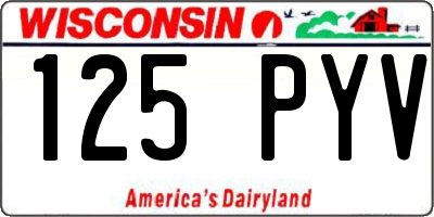 WI license plate 125PYV