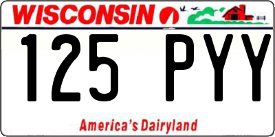 WI license plate 125PYY