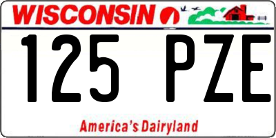 WI license plate 125PZE