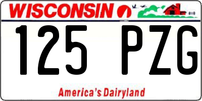 WI license plate 125PZG