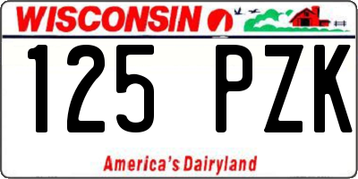 WI license plate 125PZK