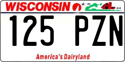 WI license plate 125PZN