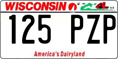 WI license plate 125PZP