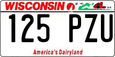 WI license plate 125PZU