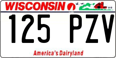 WI license plate 125PZV