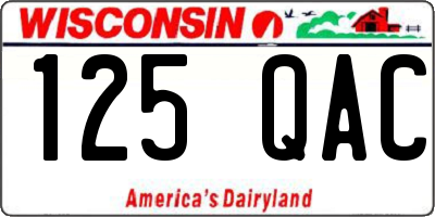 WI license plate 125QAC