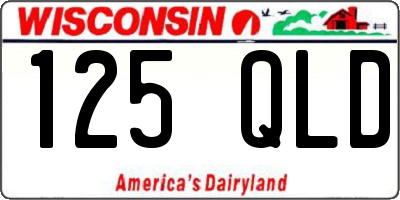 WI license plate 125QLD