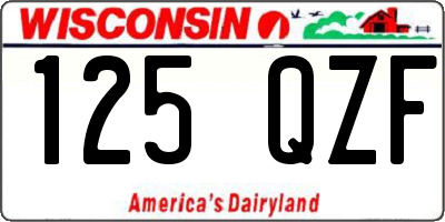 WI license plate 125QZF